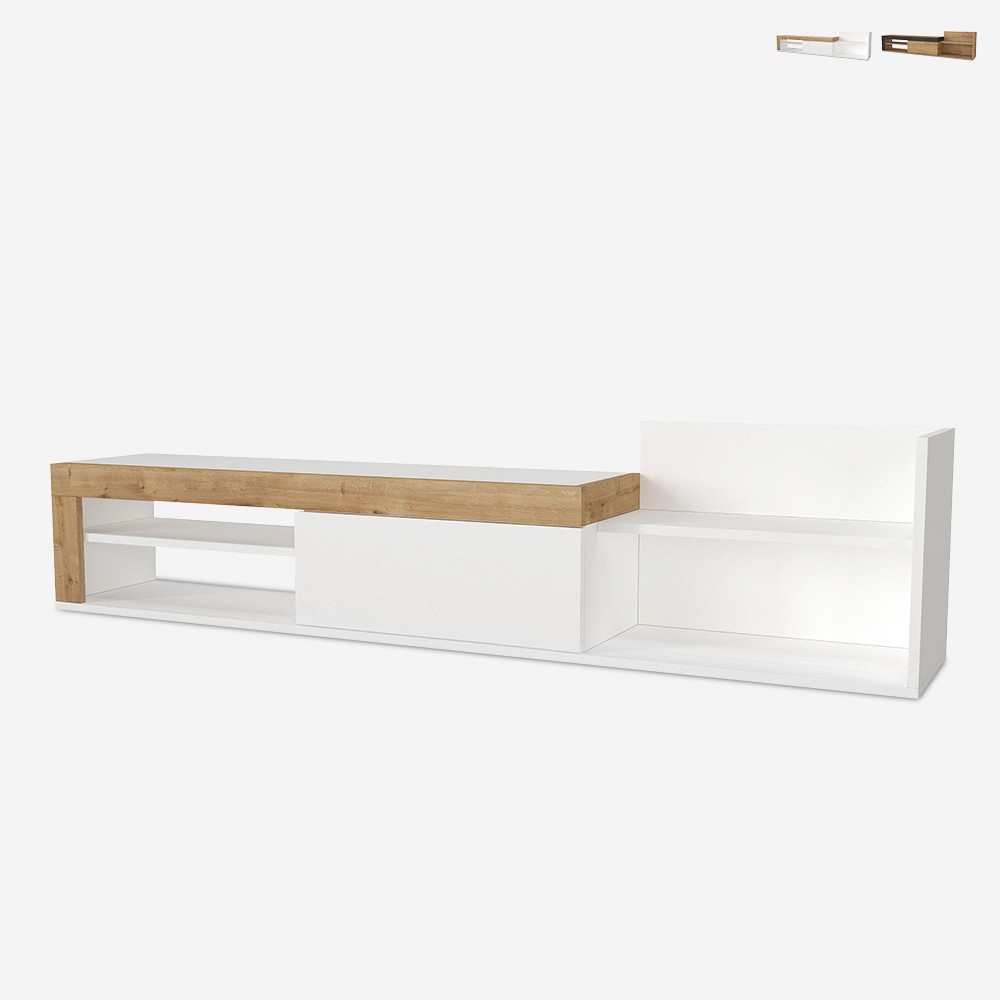 Vägghängd TV-Bänk 1 dörr och hylla 180x32x42cm modern design Trella