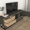 TV-Bänk industriell stil trä och metall svart 2 lådor Dolores Bestånd