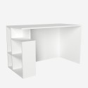 Modernt vitt kontorsskrivbord med hyllor 120x60x74cm Labran Försäljning