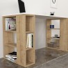 Skrivbord för kontor vitt och trä 6 hyllor 140x60x75 cm Leonardo Katalog