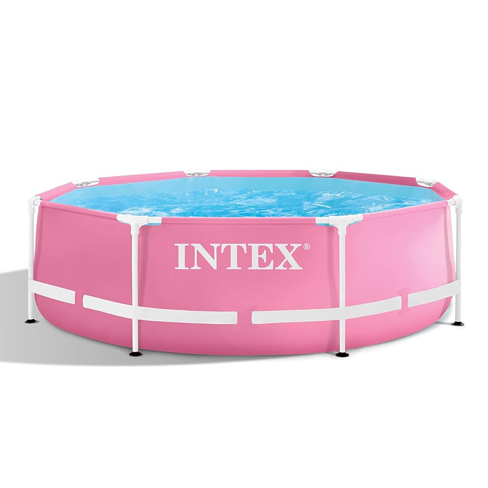 Rund Pool Ovan Mark 244x76cm rosa Intex Pink Metal Frame 28292