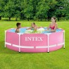 Rund Pool Ovan Mark 244x76cm rosa Intex Pink Metal Frame 28292 Försäljning