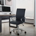 Kontorsstol svängbar elegant ergonomisk konstläder stål Cursus Försäljning