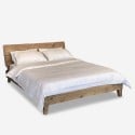 King size dubbelsäng i trä 180x200cm med sänggavel rustik stil Meryl Erbjudande