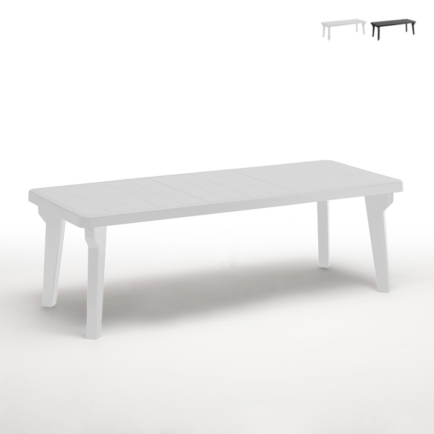 Utdragbart trädgårdsbord för utomhusbruk 160-220x90cm polypropen Bergen Försäljning