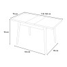Förlängbart träbord 115-145x80cm kök vitt svart Pixam 