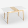 Förlängbart träbord 115-145x80cm kök vitt svart Pixam Val