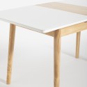 Förlängbart träbord 115-145x80cm kök vitt svart Pixam Modell