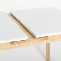 Förlängbart träbord 115-145x80cm kök vitt svart Pixam Mått