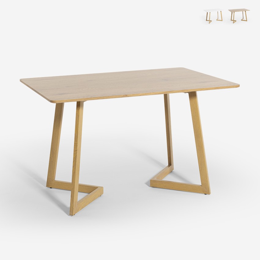 Matbord 120x80cm vit eller trä bordsskiva Skandinavisk stil Valk Försäljning