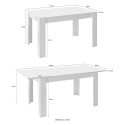 Utdragbart bord 90x137-185cm blank vit och betonggrått Sly Basic Katalog