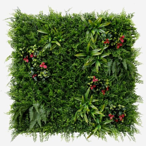 Konstgjord 3D-häckpanel 100x100cm realistiska växter Cerrum Kampanj