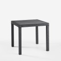 Trädgårdsgrupp kvadratiskt bord 80x80cm 4 stolar svart konstrotting Nisida Dark 
