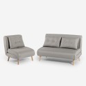 Set med 2-sits bäddsoffa och hopfällbar fåtölj skandinavisk stil Sienna Rabatter