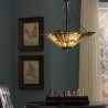 Klassisk ljuskrona i Tiffany-stil 3 lampor glasskärm Inglenook Katalog