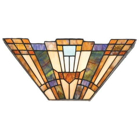 Vägglampa i glas Tiffany-stil 2 ljus Inglenook Kampanj