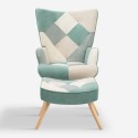 Set fåtölj patchwork + fotpall skandinavisk stil Chapty Plus 