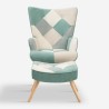Set fåtölj patchwork + fotpall skandinavisk stil Chapty Plus 