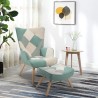 Set fåtölj patchwork + fotpall skandinavisk stil Chapty Plus Rabatter