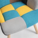 Ställ fåtölj patchwork + fotpall skandinavisk stil Chapty Plus Inköp