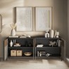 Modern skänk med 4 dörrar vardagsrum kök 206x40x86cm Solna Mått