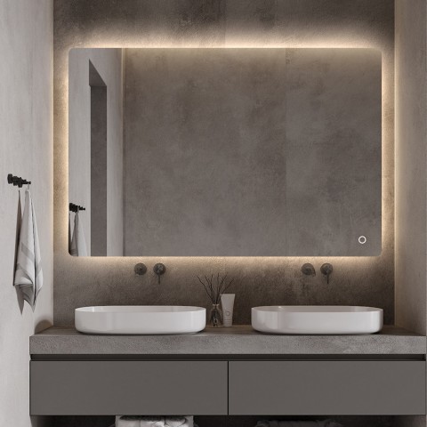 Modern badrumspeglar LED-bakgrundsbelysning 75x100cm Strokkur XL Kampanj