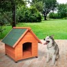 Hundkojan Lajka för utomhusbruk, medelstorlek i trä 96x112x102 Försäljning