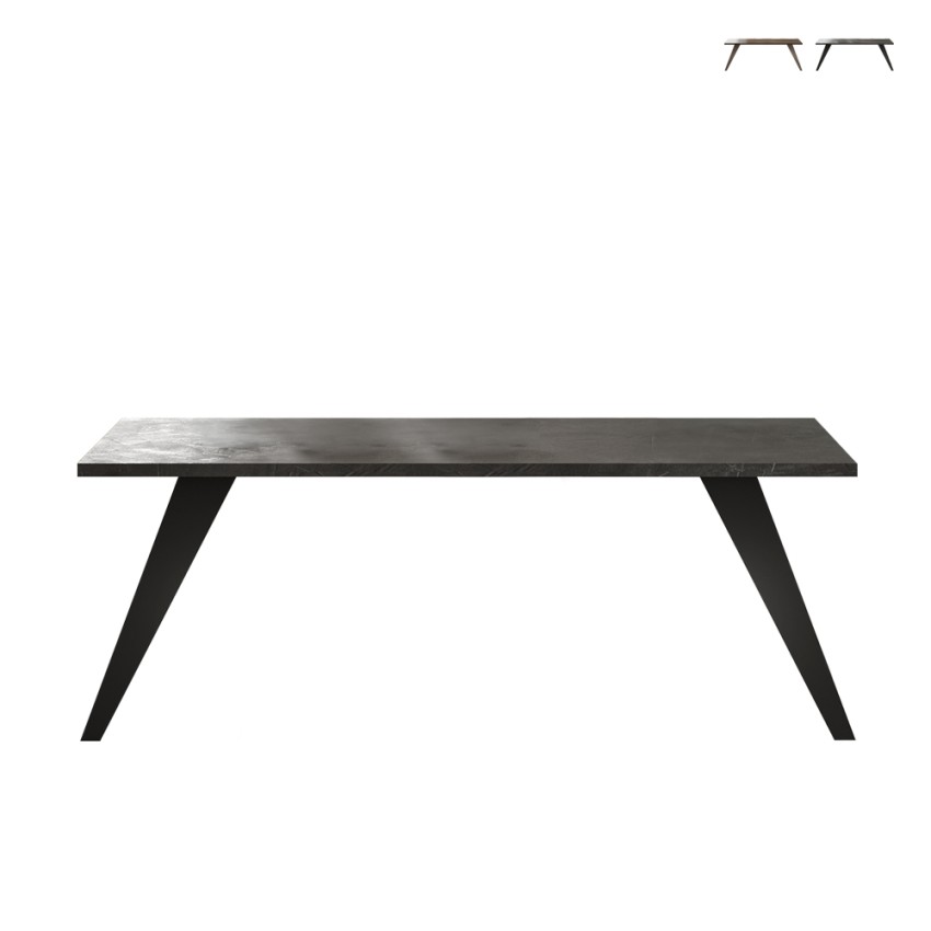 Matbord i trä 210x90cm modern design kök järnben Anuk Kampanj