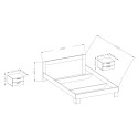 Dubbelsäng 160x200 svart ek 2 nattduksbord ribbotten Kivel Rea