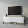 Gardon Modern TV-bänk med minimalistisk design och 4 dörrar Vit 200x40x69 cm  Rea