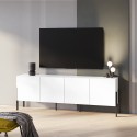 Gardon Modern TV-bänk med minimalistisk design och 4 dörrar Vit 200x40x69 cm  Kampanj