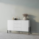 Kinsha Modern skänk för kök och matsal Vit 2 dörrar 3 lådor Rea