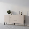 Sibel Modern beige skänk för kök och vardagsrum 3 lådor 2 dörrar 184x40x89 cm Rea