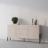 Sibel Modern beige skänk för kök och vardagsrum 3 lådor 2 dörrar 184x40x89 cm Rea