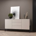 Sibel Modern beige skänk för kök och vardagsrum 3 lådor 2 dörrar 184x40x89 cm Kampanj