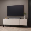 Kaylus Modern TV-bänk i minimalistisk stil med 2 dörrar och 2 lådor Beige Kampanj