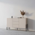 AUTREY Modern köksskänk med 3 lådor och 2 skåp 154x40x89 cm Beige Rea