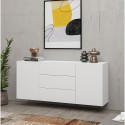 MEHDI Modenr vit skänk för vardagsrum med 3 lådor, 2 skåp 140x35x63 cm Rabatter