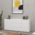 MEHDI Modenr vit skänk för vardagsrum med 3 lådor, 2 skåp 140x35x63 cm Kampanj
