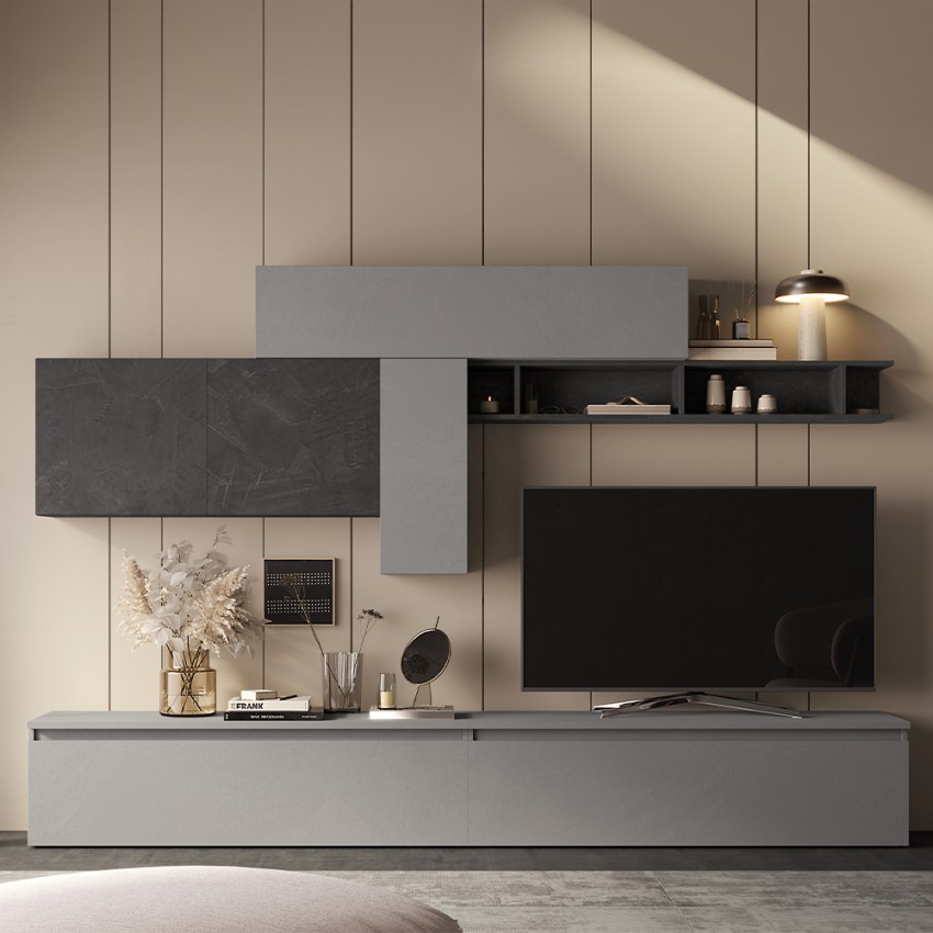 TV-Möbelset vardagsrum Modern design grå svart Infinity 23 Kampanj TV-Möbelset vardagsrum Modern design grå svart Infinity 23 Kampanj
