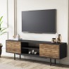 COLOSSEO TV-bänk i modern design med trädörrar 160x35x52 cm Svart Katalog