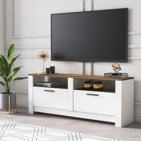 Grado TV-möbel i klassisk stil Trä och vit 2 dörrar Kampanj