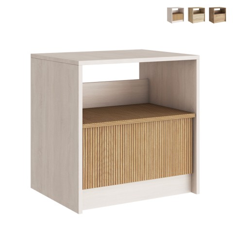 ODI Modernt nattduksbord i trä med utdragbar låda Kampanj