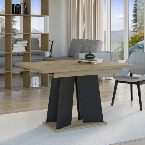 Mufo Modernt utdragbart köksbord i svart ekträ 120–160x90 cm Kampanj