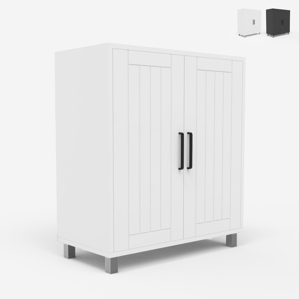 Badrumsskåp 2 dörrar 2 hyllor modern design Tvättställsskåp Biston