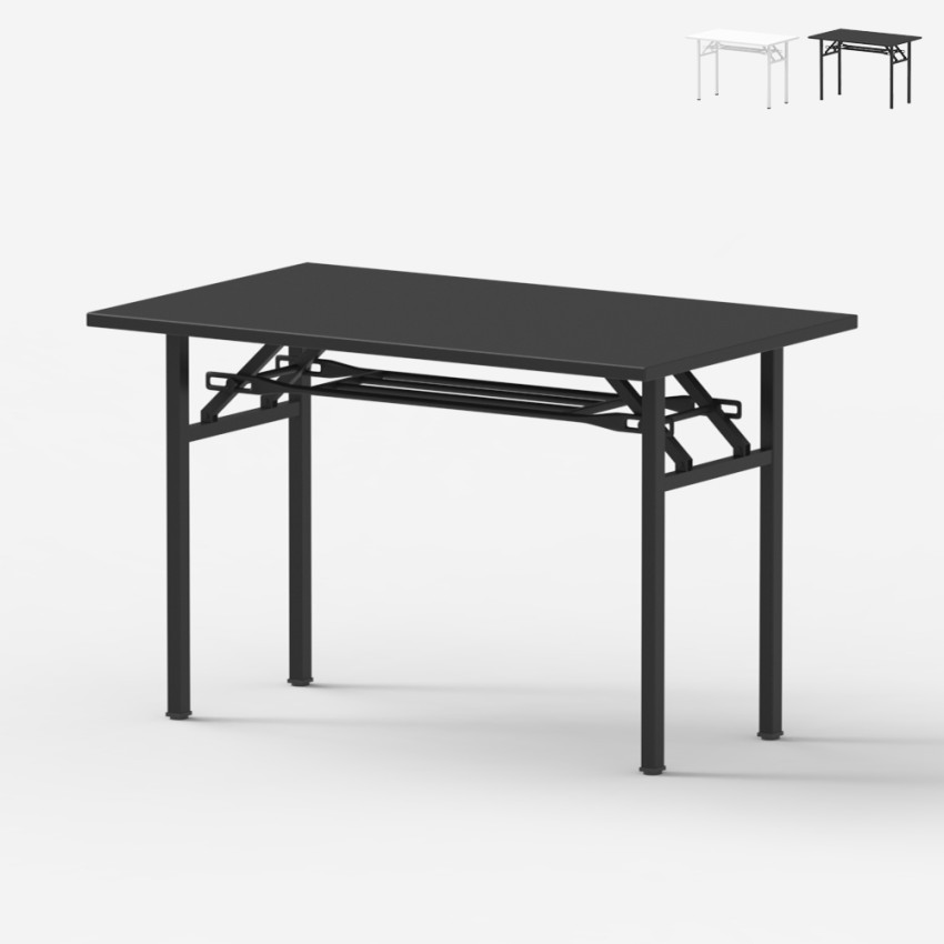 Platsbesparande hopfällbart skrivbord för kontor med hylla Foldesk Plus 120x60cm Kampanj Platsbesparande hopfällbart skrivbord för kontor med hylla Foldesk Plus 120x60cm Kampanj