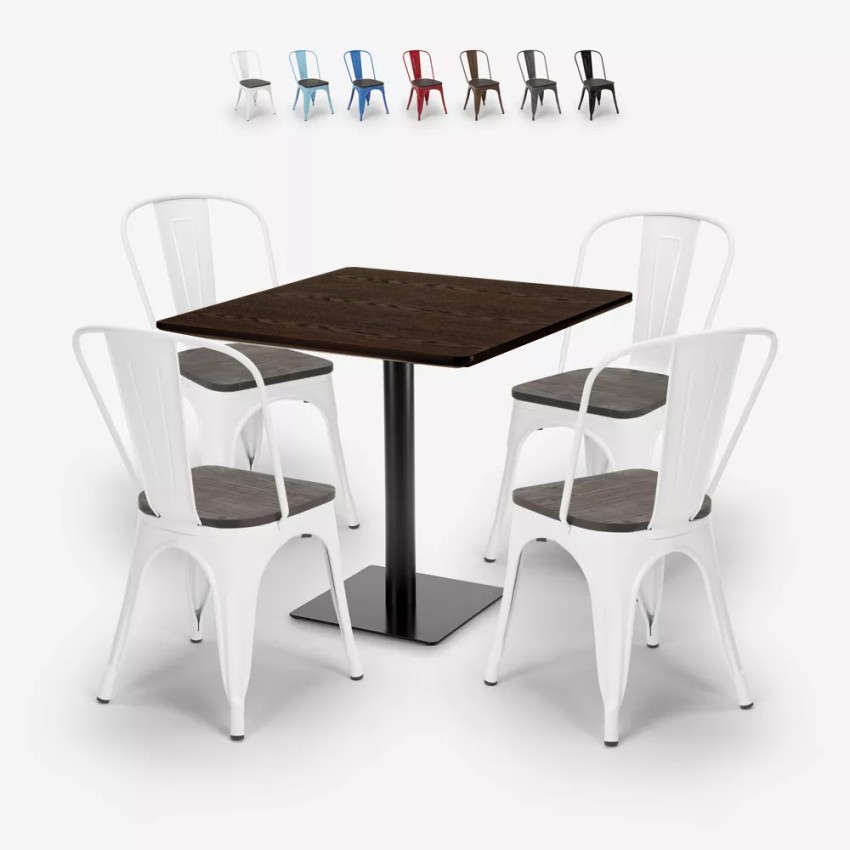 set horeca bord trä metall 90x90cm bar 4 stolar edgar Rabatter set horeca bord trä metall 90x90cm bar 4 stolar edgar Rabatter