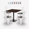 set horeca bord trä metall 90x90cm bar 4 stolar edgar Rabatter