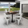 set horeca bord trä metall 90x90cm bar 4 stolar edgar 