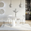 DOHA 2 Förlängningsbart vitt köksbord med marmoreffekt 120–160x80 cm Katalog